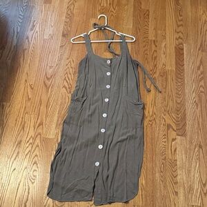 Umgee Olive Button-Down Dress